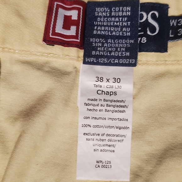 Chaps - Mens Yellow Khaki Pants - Sz 38x30 - Picture 5 of 6